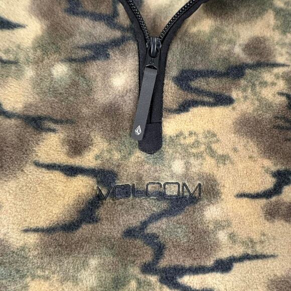 Deadstock Volcom Error 92 Dark Khaki Camo 1/4-zip Fleece Pullover Sweatshirt M - Picture 5 of 7